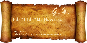 Góliáth Havaska névjegykártya